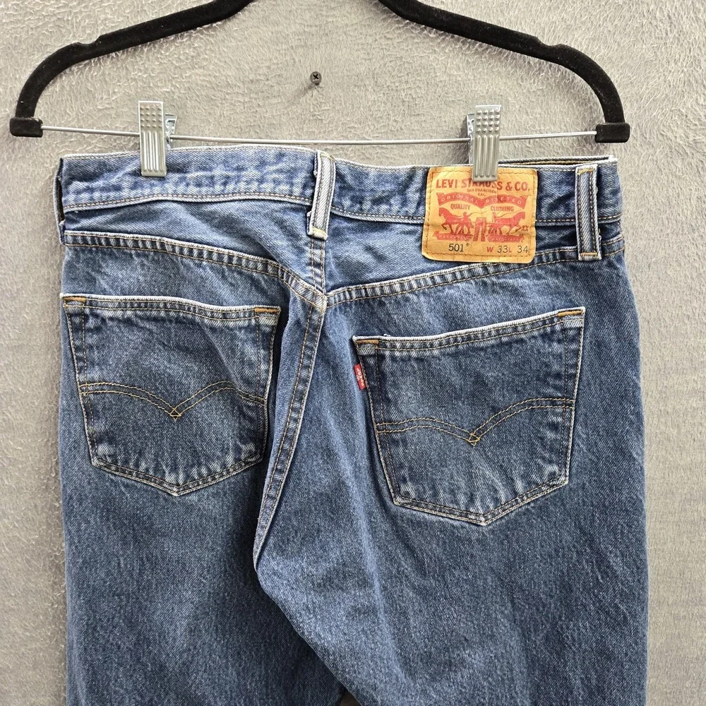 Levi's‎ 501 Men Jeans 33X34 Blue Denim Original Fit Straight Leg 30